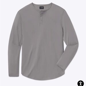 AO Long Sleeve Henley Curve-Hem